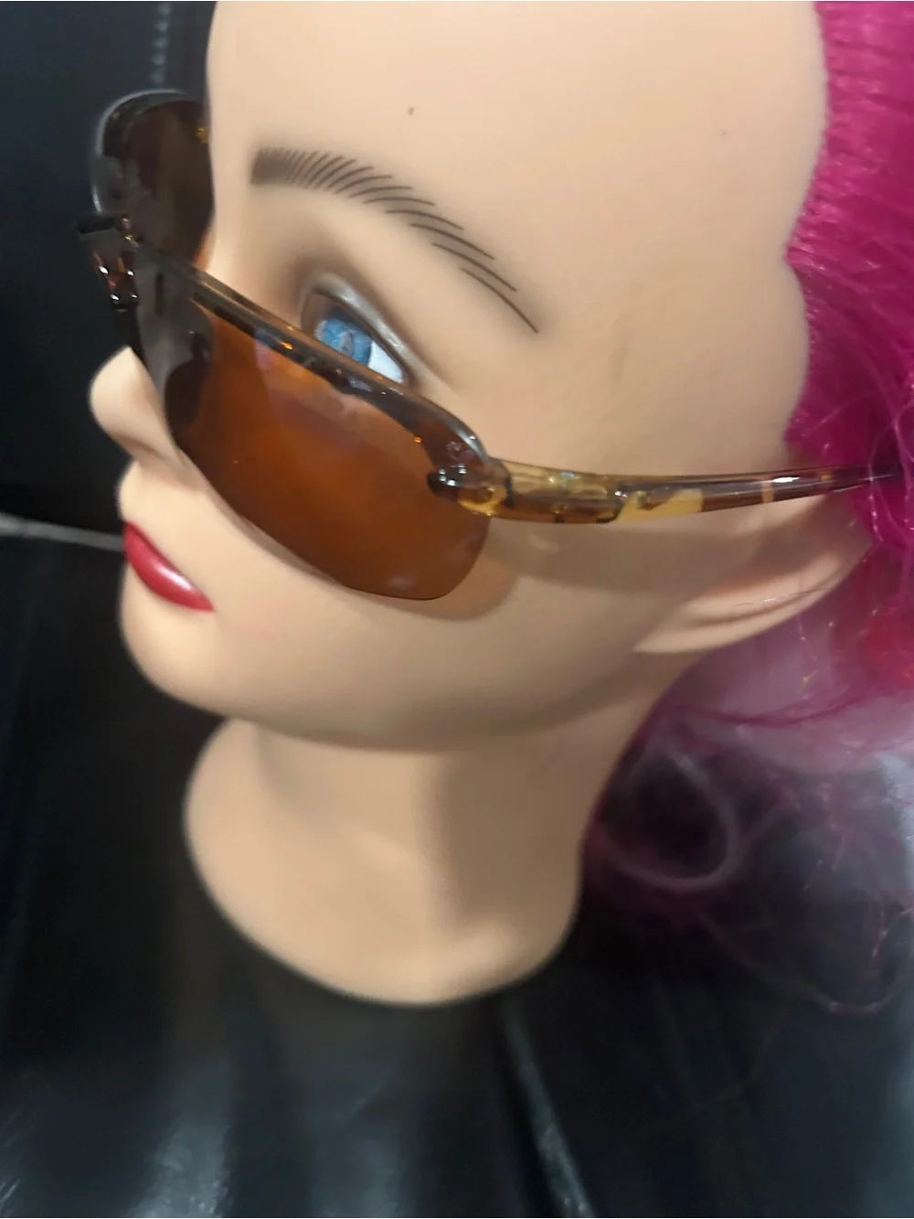 Brown Tinted Rimless Sunglasses - Women Accessories